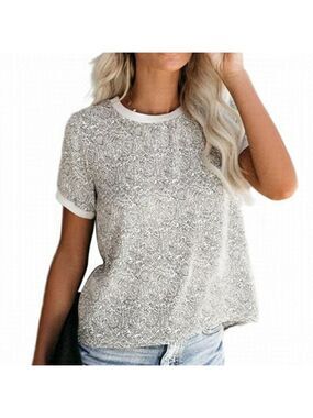 SUPREME Beige Color Short Sleeve Crew Neck Top Size Small NWT
